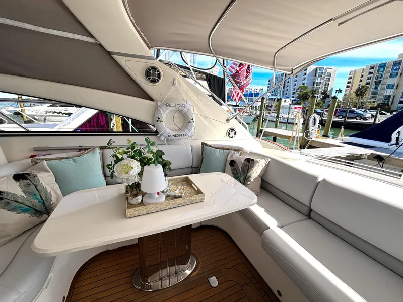 Slide: The Image of Luxurious 2005 Viking Princess V50 yacht interior with elegant seating and decor. - 27