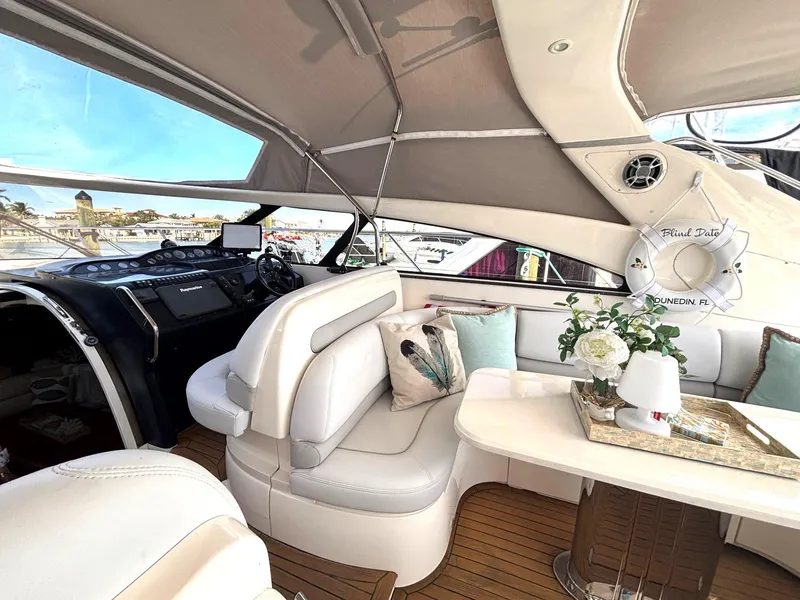 Slide: The Image of Luxurious 2005 Viking Princess V50 yacht interior with elegant seating and decor. - 28