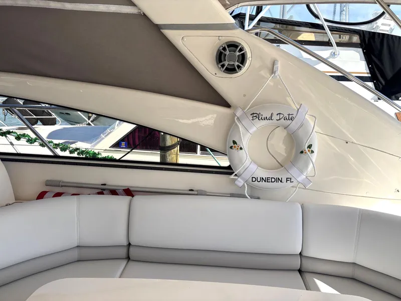 Slide: The Image of Interior of 2005 Viking Princess V50 yacht with life preserver, Dunedin, FL. - 33