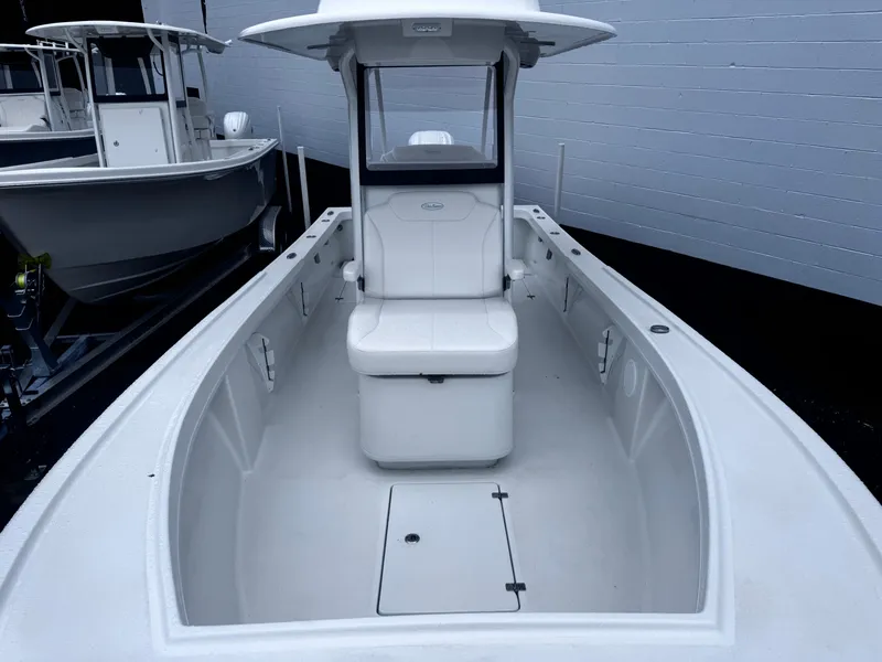 Slide: The Image of 2025 Pair Customs 24DV boat with spacious deck and modern design. - 6