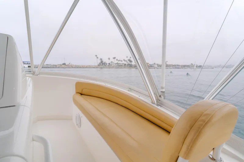 Slide: The Image of Luxurious interior of 2017 Viking 48 Convertible yacht with ocean view. - 14