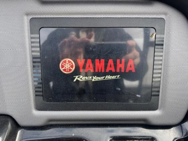 Slide: The Image of Yamaha Boats AR240 2019 dashboard display with logo and "Revs Your Heart" slogan. - 13