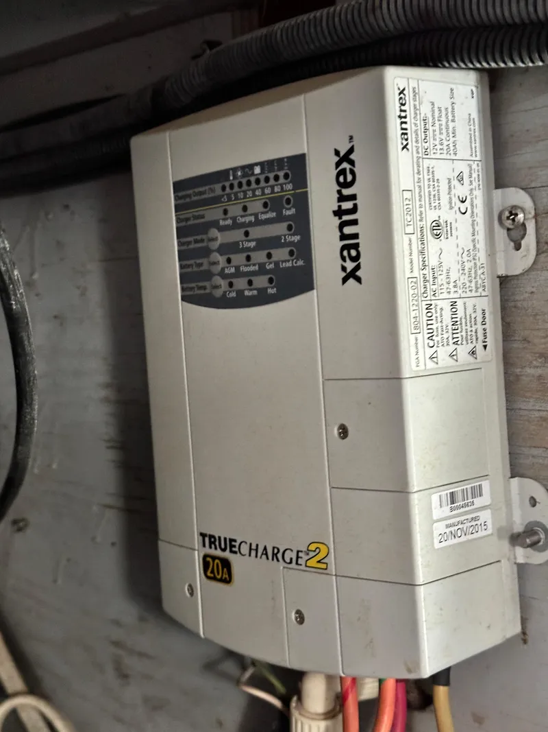 Slide: The Image of Xantrex TrueCharge2 20A battery charger installed on a 2005 Silverton 34 Convertible boat. - 27
