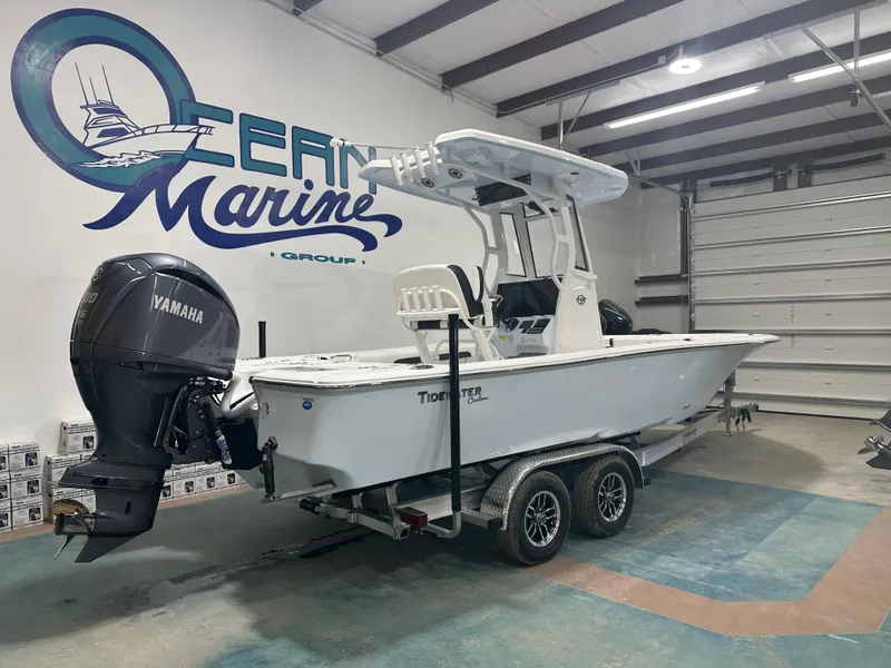 Slide: The Image of 2025 Tidewater 2500CB boat with Yamaha engine in showroom. - 5