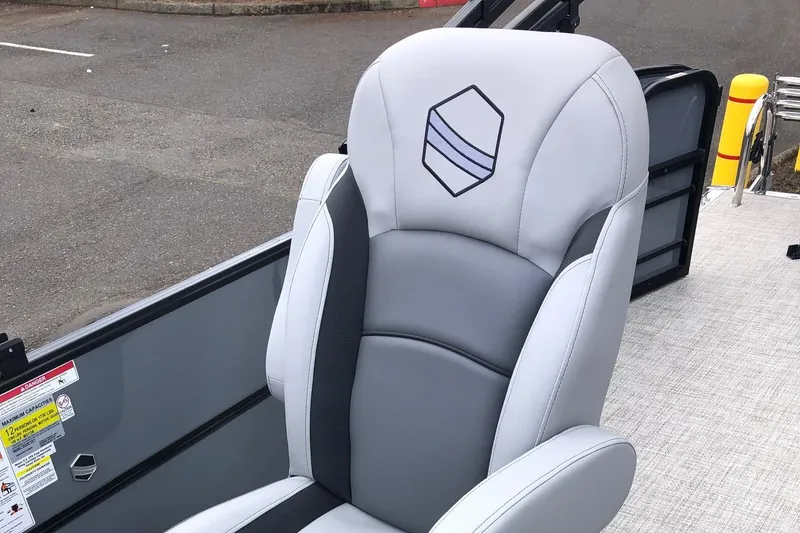 Slide: The Image of 2023 South Bay 222CR LE 2.75 boat seat, gray upholstery, modern design. - 8