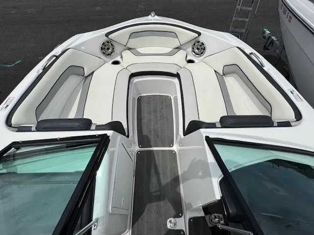 Slide: The Image of 2017 Yamaha Boats SX195 interior with spacious seating and modern design. - 6