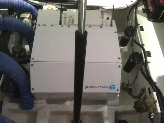 Slide: The Image of Seakeeper 6 stabilizer in 2021 Cruisers Yachts 42 GLS OB engine room. - 15