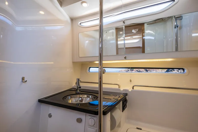 Slide: The Image of Luxurious bathroom interior of 2025 Nimbus W11 yacht with modern fixtures and sleek design. - 28