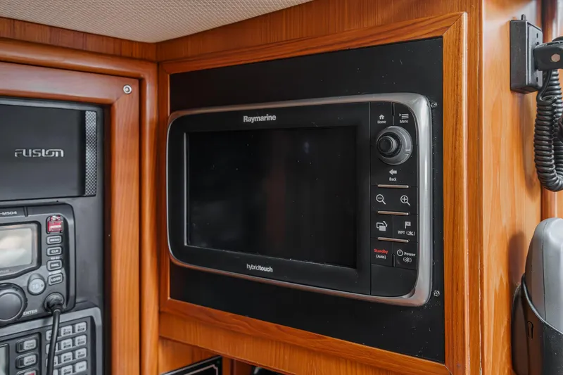 Slide: The Image of Raymarine navigation system on 2012 Hylas 46 yacht interior. - 28