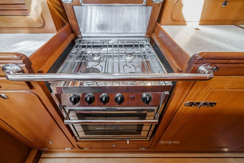 Slide: The Image of Stainless steel stove in 2012 Hylas 46 yacht kitchen. - 38