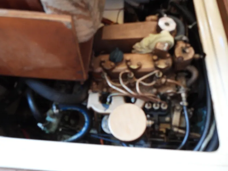 Slide: The Image of Engine compartment of a 1983 Catalina 30 sailboat. - 13