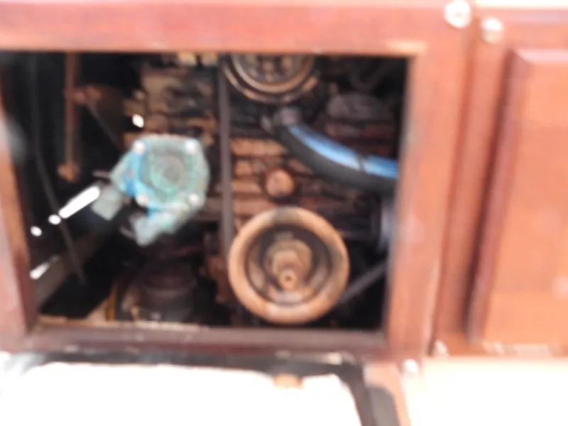 Slide: The Image of Engine compartment of a 1983 Catalina 30 sailboat, blurred. - 14