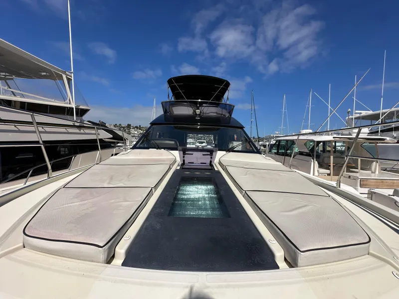 Slide: The Image of 2017 Beneteau Monte Carlo 5 MC5 yacht with sunbathing deck, docked at marina. - 28