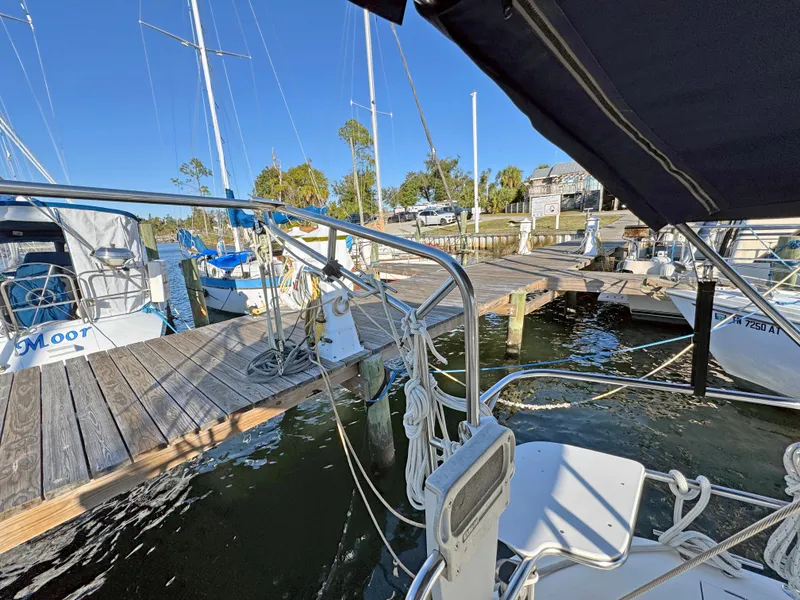 Slide: The Image of Catalina 36 MkII sailboat docked at marina, 2000 model, sunny day. - 23