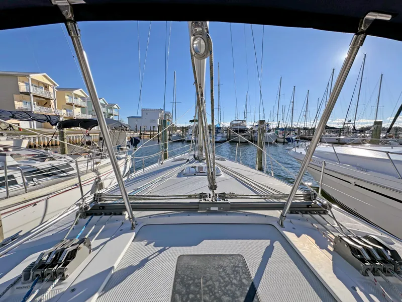 Slide: The Image of Catalina 36 MkII sailboat docked at marina, sunny day, 2000 model. - 27