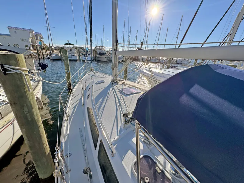Slide: The Image of Catalina 36 MkII sailboat docked in sunny marina, 2000 model. - 31