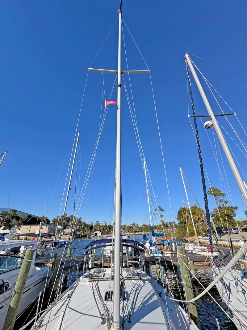 Slide: The Image of Catalina 36 MkII sailboat docked at marina, clear blue sky, 2000 model. - 37