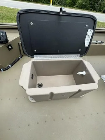 Slide: The Image of 2024 G3 16 FL boat dashboard with electronic display and control panel. - 6