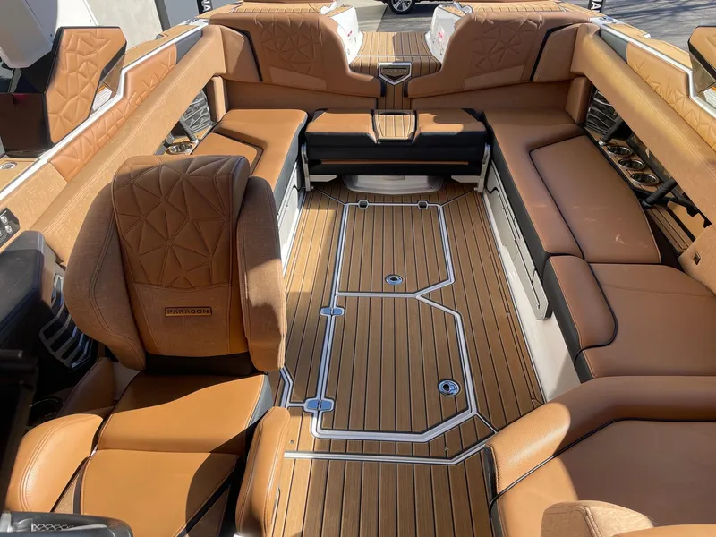 Slide: The Image of Luxurious interior of 2023 Nautique Super Air Nautique G25 Paragon boat. - 12