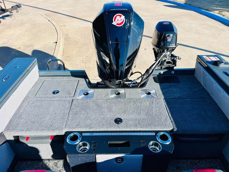 Slide: The Image of 2025 Ranger VX1988 WT boat with powerful engine and sleek design. - 44