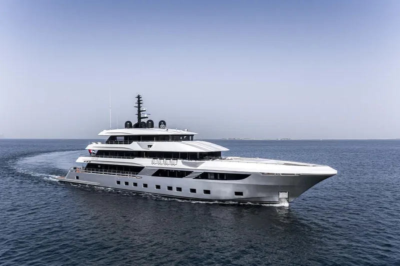 Slide: The Image of Luxury Majesty 175 yacht cruising on open sea, 2026 model. - 4