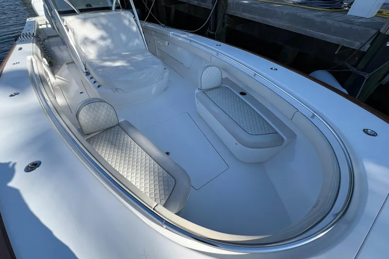Slide: The Image of 2021 Valhalla Boatworks V-41 with spacious seating and sleek design. - 14