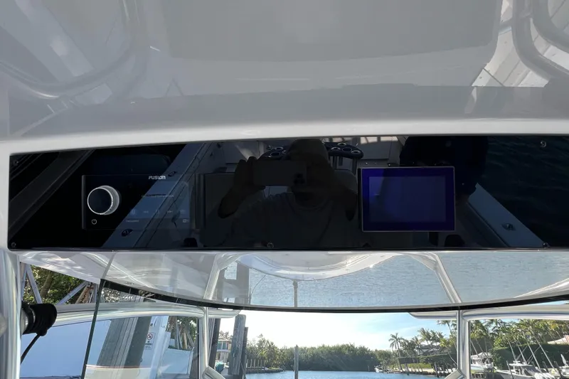 Slide: The Image of 2021 Valhalla Boatworks V-41 dashboard with modern controls and navigation display. - 27