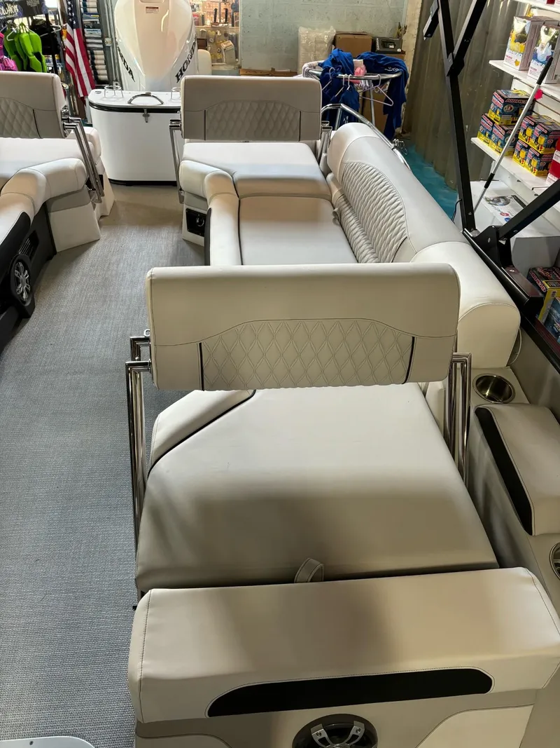Slide: The Image of 2025 Avalon Catalina Quad Lounger Shift interior with luxurious seating and modern design. - 6
