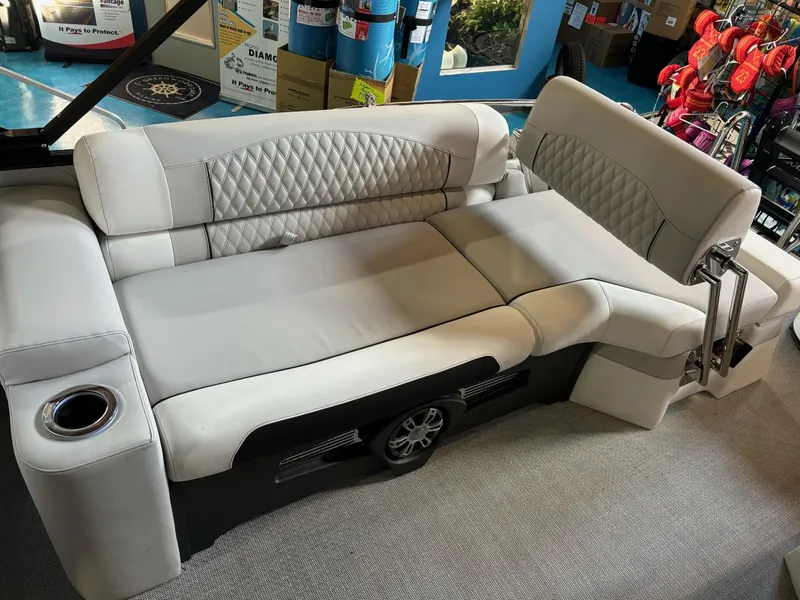 Slide: The Image of 2025 Avalon Catalina Quad Lounger Shift with luxurious seating and modern design. - 9