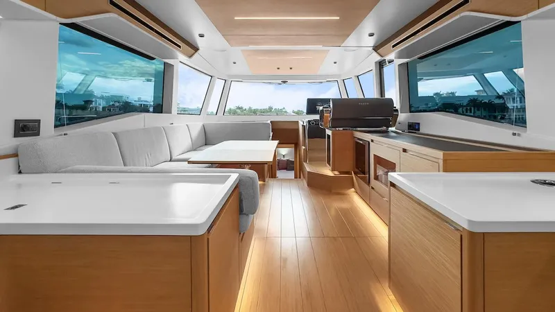 Slide: The Image of Luxurious interior of 2022 Pardo Yachts E60 with modern design and spacious layout. - 22
