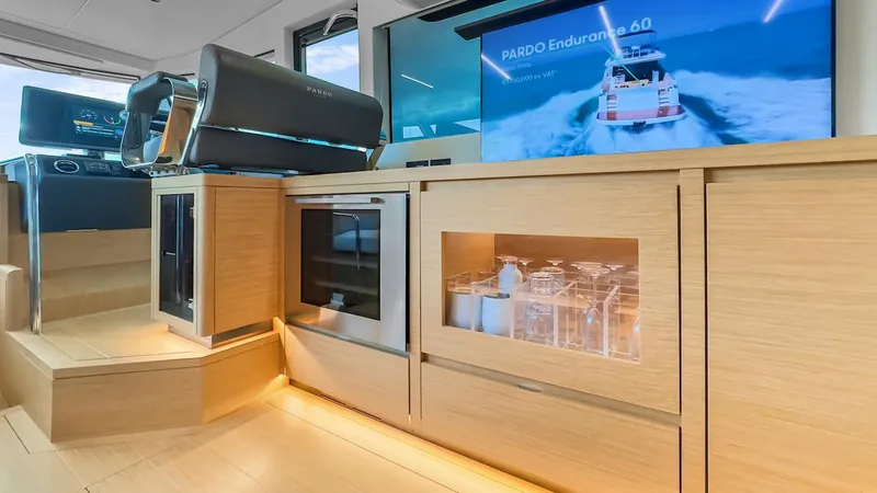 Slide: The Image of Luxurious interior of 2022 Pardo Yachts E60 with modern kitchen amenities. - 27