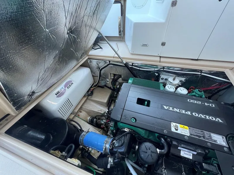 Slide: The Image of 2016 Cutwater C-28 engine compartment with Volvo Penta D4-260 engine. - 14