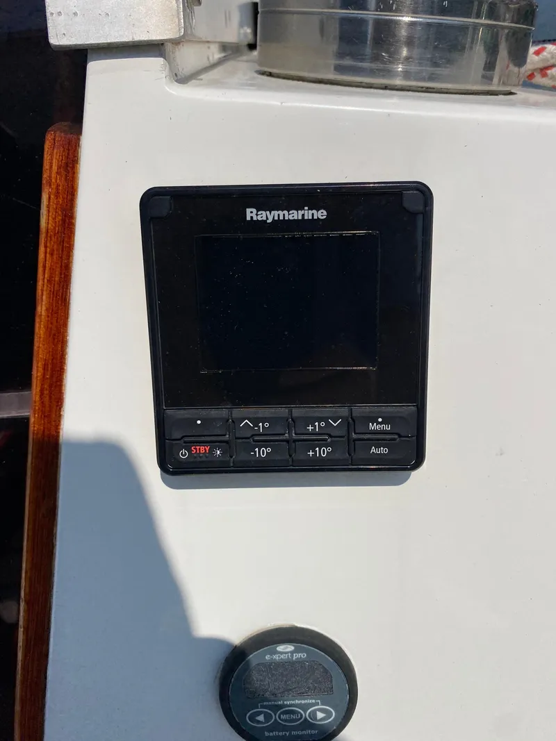 Slide: The Image of Raymarine display on 1972 Ericson 39 Flushdeck sailboat dashboard. - 49