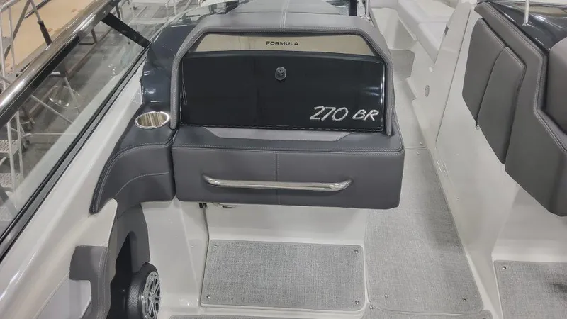 Slide: The Image of 2024 Formula 270 Bowrider interior with sleek seating and modern design. - 31