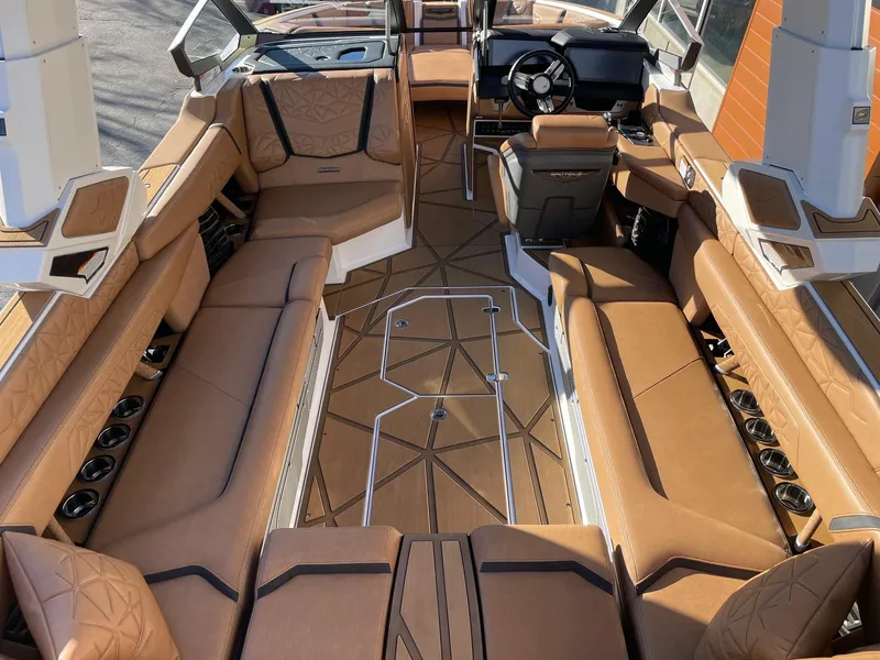 Slide: The Image of Luxurious interior of 2024 Nautique Super Air Nautique G25 Paragon boat. - 5