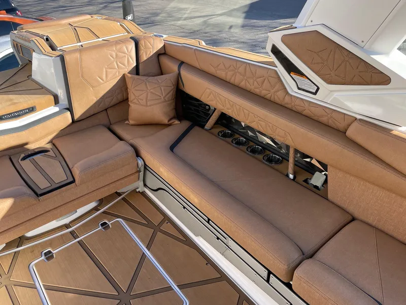 Slide: The Image of Luxurious interior of 2024 Nautique Super Air Nautique G25 Paragon boat. - 9