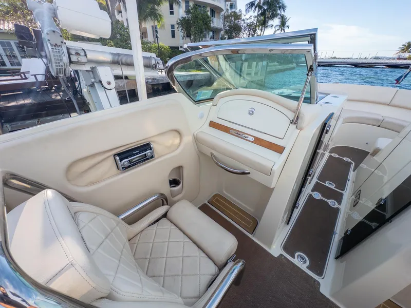 Slide: The Image of 2014 Chris-Craft Launch 32 interior with luxurious seating and elegant design. - 18