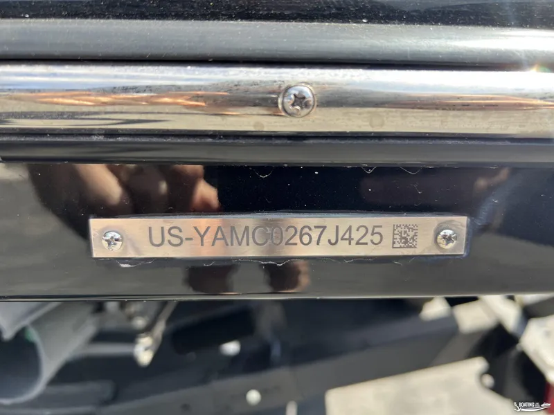 Slide: The Image of 2025 Yamaha Boats 255XD hull identification number plate. - 27