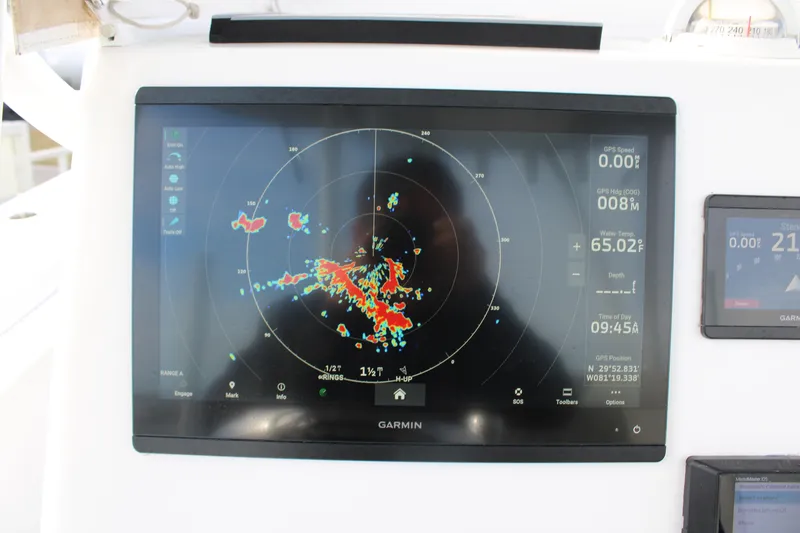 Slide: The Image of Garmin navigation display on 2023 Front Runner 33 Center Console boat. - 30