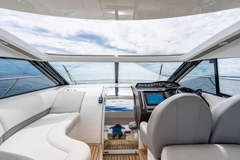 Slide: The Image of Luxurious 2012 Princess V45 yacht interior with panoramic ocean view. - 17