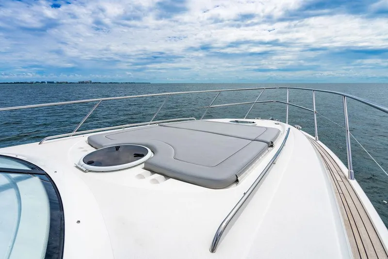 Slide: The Image of 2012 Princess V45 yacht deck with ocean view and clear sky. - 36