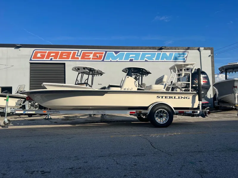 The Image of 2023 Sterling 180TS boat on trailer at Gables Marine dealership. - 1
