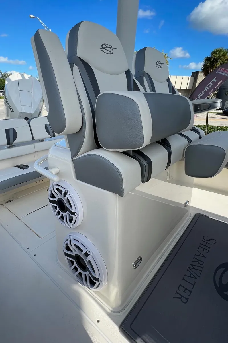 Slide: The Image of 2024 ShearWater 270 SS Open Carolina boat seats with built-in speakers. - 6