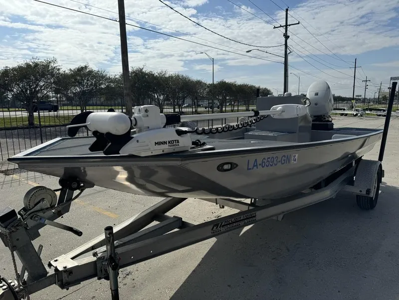 Slide: The Image of Custom Cottonmouth 1860 boat on trailer, 2022 model, with Minn Kota Terrova motor. - 3