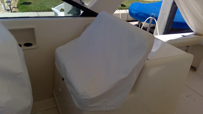 Slide: The Image of Covered seat on 1993 Tiara Yachts 3100 Open boat deck. - 22