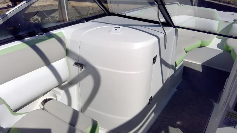 Slide: The Image of Interior of 2017 Starcraft SCX 240 boat with seating and storage. - 7