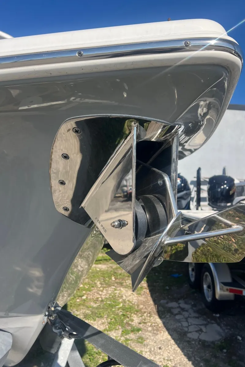 Slide: The Image of 2024 Sea Pro 242 DLX boat with stainless steel anchor detail. - 5