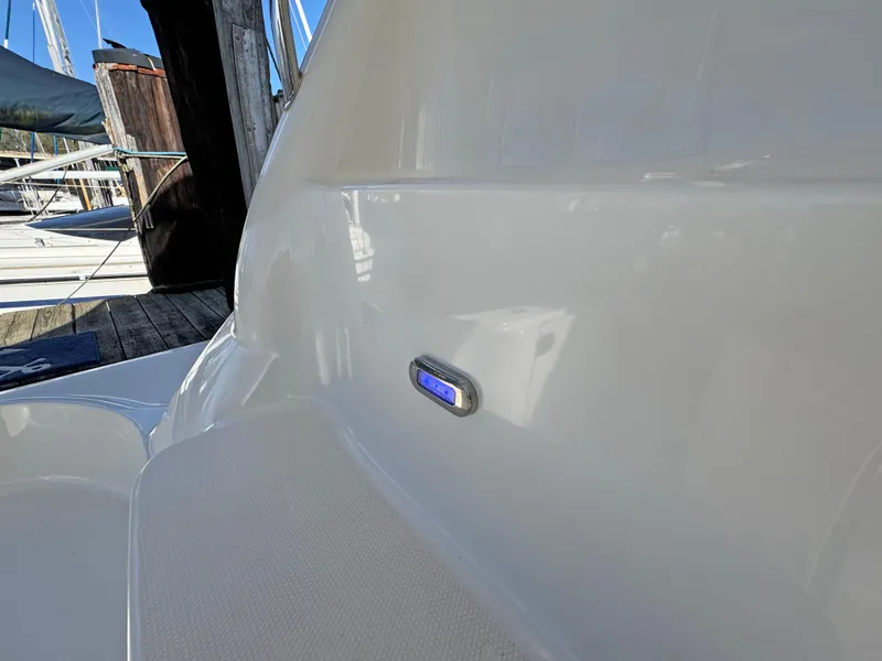 Slide: The Image of 2007 Sea Ray 44 Sedan Bridge boat detail with blue LED light. - 17