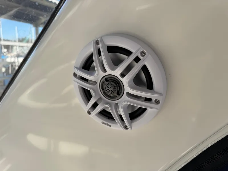 Slide: The Image of Close-up of a marine speaker on a 2007 Sea Ray 44 Sedan Bridge yacht. - 22
