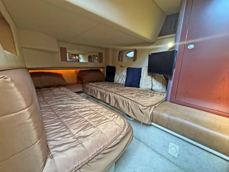 Slide: The Image of Luxurious interior of 2007 Sea Ray 44 Sedan Bridge yacht cabin. - 50